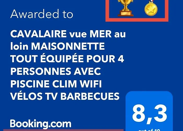 Cavalaire Vue Mer Au Loin Maisonnette Tout Equipee Pour 4 Personnes Avec Piscine Clim Wifi Velos Tv Barbecues